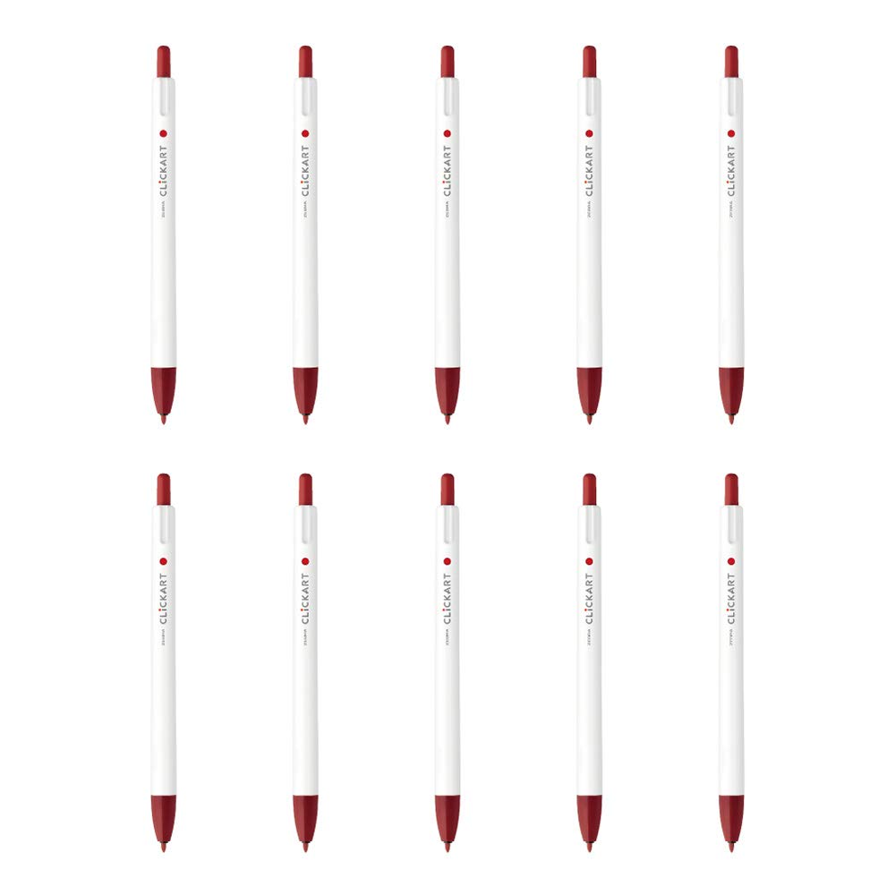 Zebra Clickart Water-Based Pen, Red/Black, 10-Pack, B-WYSS22-RB