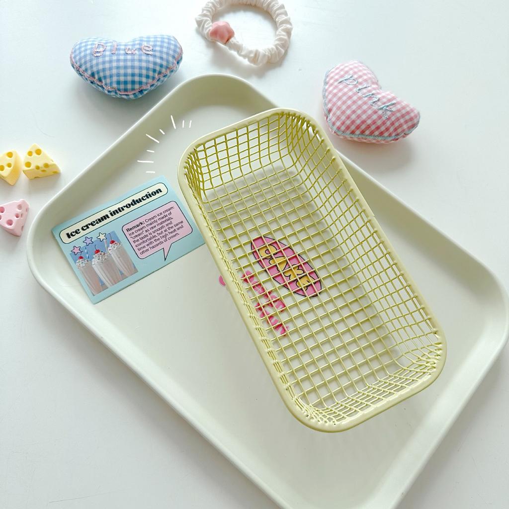 Корзина для хранения из кованого железа miscellaneous stationery finishing storage box desktop decoration photography props storage basket