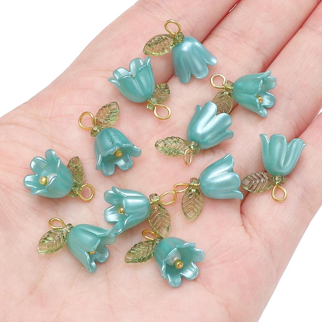 11x14mm 2-10Pcs acrylic lily of the valley flower bud beads plated with colored loose beads, handcrafted DIY making jewelry 2029