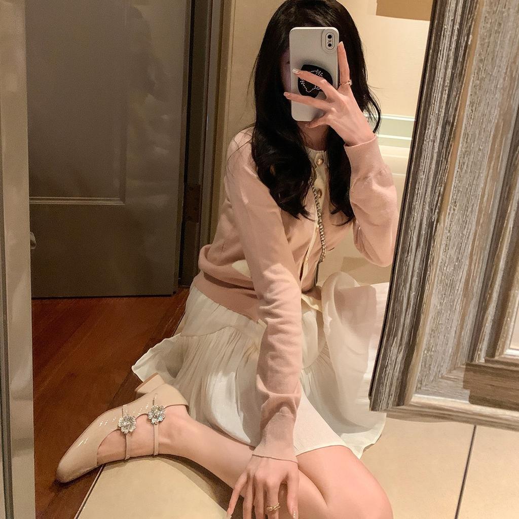 Fashion New Designer Crystal Buckle Mary Janes Pumps Women Double Belt Med-high Heels Shoes Ladies Glitter Rhinestone Ballet Party Shoes