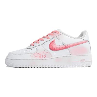 Air Force 1 Моя любовь к цветению сакуры Кеды для скейтборда Женские Белый Розовый CW2288-111(Team113-S-BOX)
