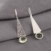 Natural Green Amethyst Gemstone 925 Solid Silver Jewelry Handmade Earrings 1.9" EE-165-15