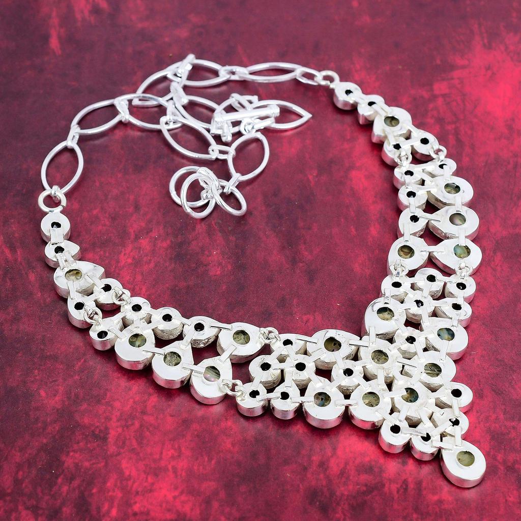 Ожерелье из цельного серебра 925 пробы с ракушкой абалон, аметистом и регулируемой цепочкой, ювелирное ожерелье ручной работы с драгоценными камнями на День памяти