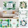 Summer Cartoon Tropical Jungle Monstera Background Printed Polyester Tapestry Wall Hanging Tapestries For Bedroom Dorm Decor