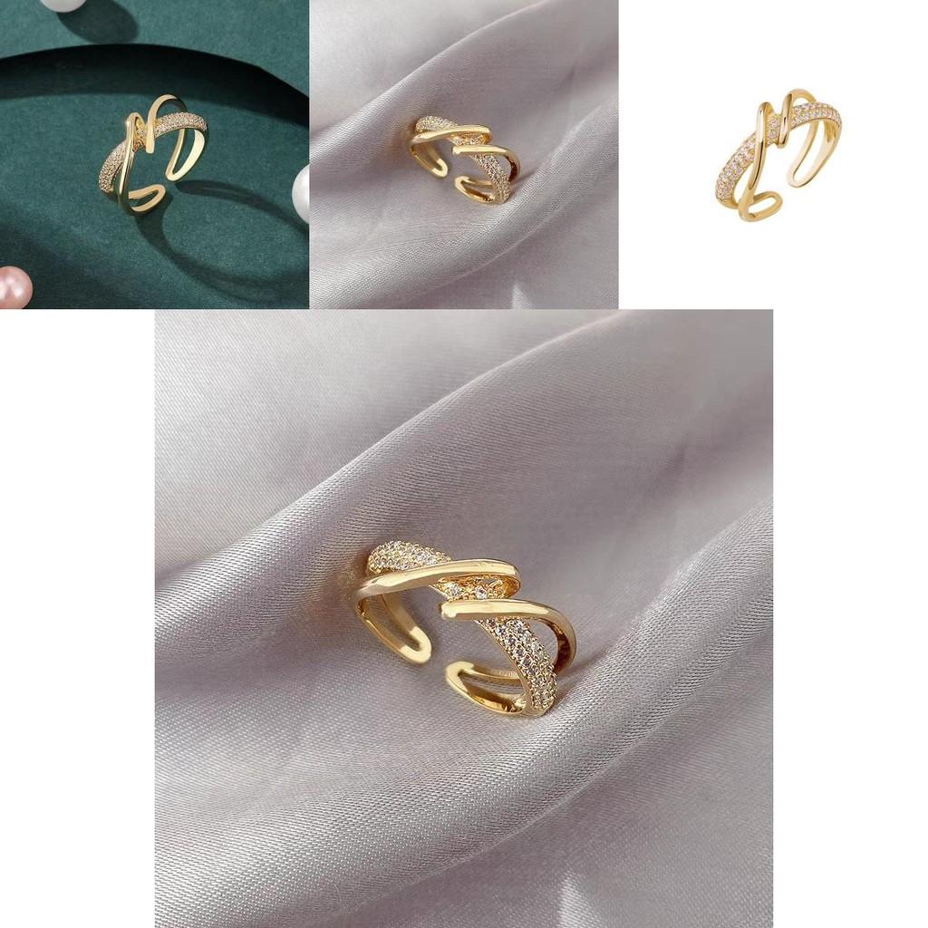 Trendy Simple Design Copper Ring For Women Featuring Dazzling Adjustable Shape Geometric