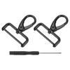 38mm Inner Diameter Screw-On D-Ring Square Keychain Key Ring Lever Rotating Snap Hook Removal Craft Hook with Screwdriver, 2 Pieces Black