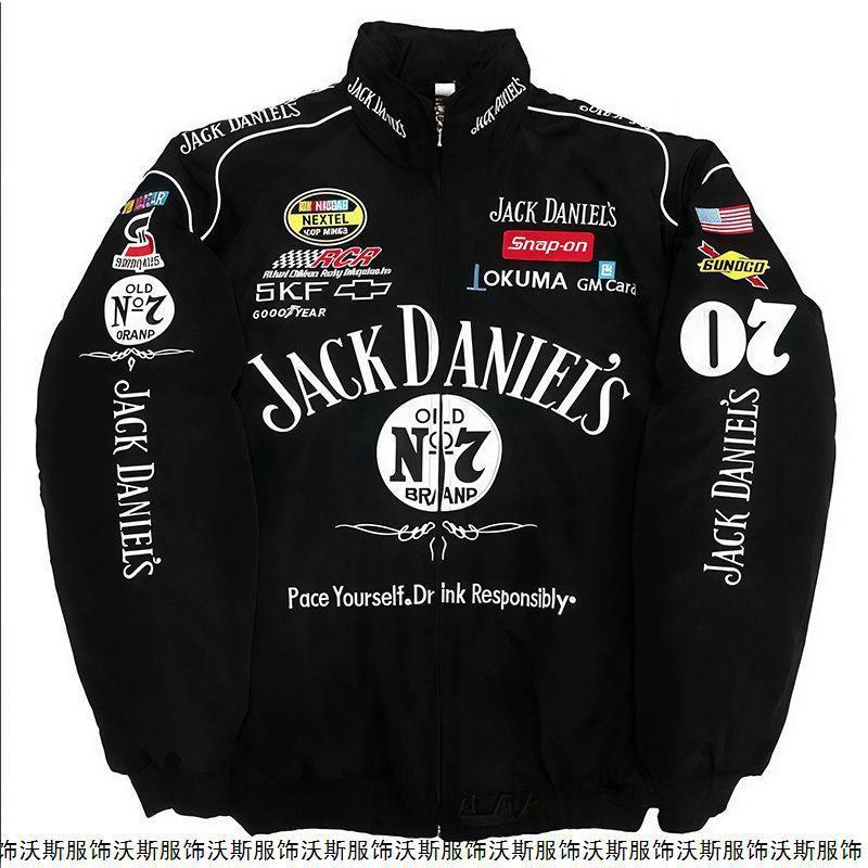 Men Women Motorcycle Racing Style Windproof Jacket Casual Biker Coat Lightweight Embroidered Retro Sport Outerwear