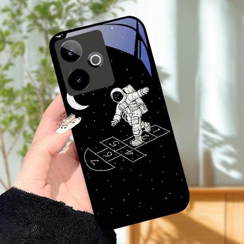 Для Realme GT7 5G Чехол Роскошный Чехол с Рисунком Закаленное Стекло Чехол для Телефона Для Realme GT 7 Fundas Жесткий PC Ударопрочный Корпус Бампер