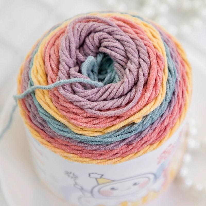 6pcs Gradient Chunky Yarn for Cushions Acrylic Yarn Bundle (600g) - Extra Thick Multicolor Ombre Crochet Yarn for Pillow Covers DIY Knitting Projects