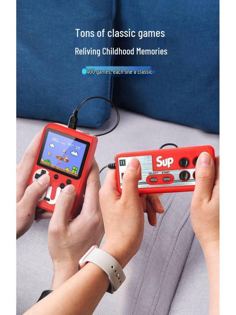 Handheld Retro Game Console SUP: Single/Double Player, 500 Classic Games, Mini, Rechargeable.