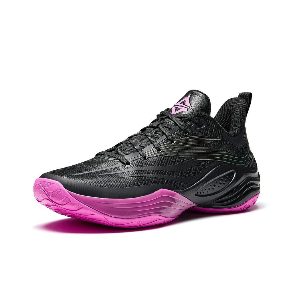 Anta Skyline 3 Nebula Cushioning Slip Resistant Abrasion Resistant Rebound Low top Basketball Shoes Men's Black Purple 112541617-5