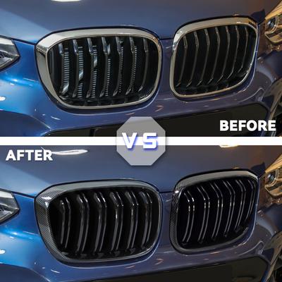 Глянцевая Черная Задняя Решетка Радиатора «Ноздри» для BMW G01 G08 X3 G02 X4 2018-2025 Передняя Решетка Гоночные Решетки