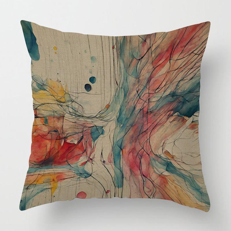 Home Decor Abstract Art Inspired Digital Print Pillowcases Pattern Cushion Cover Suitable for Sofa Bedroom Car Pillow Cover
