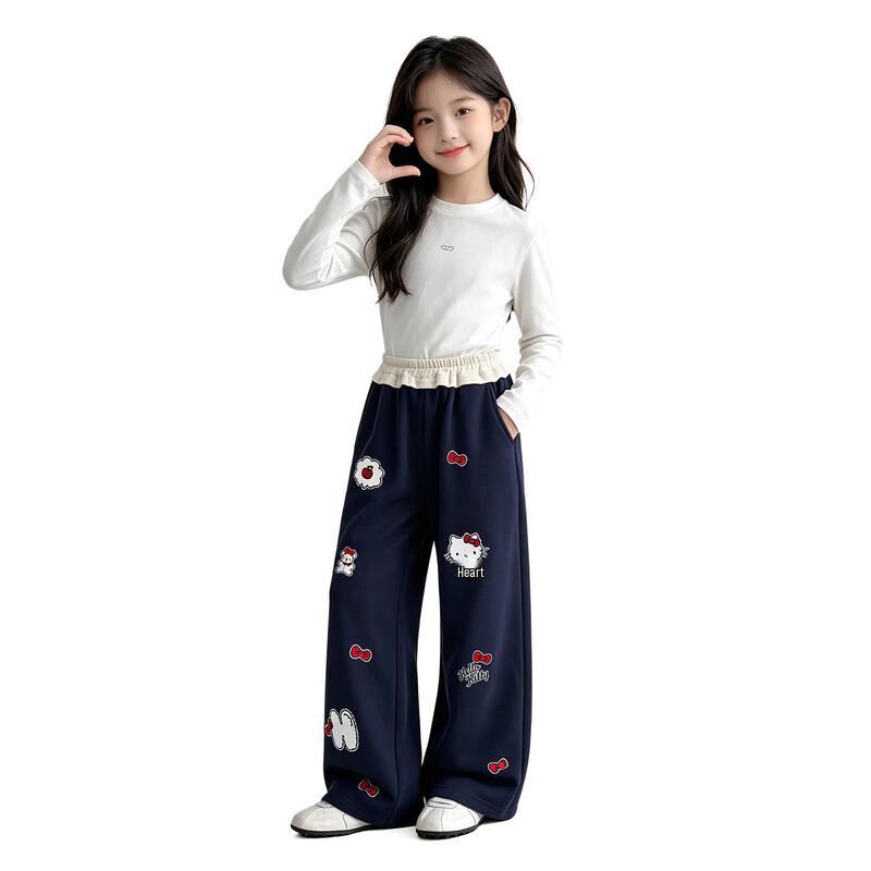 Hello Kitty Girls' Casual Wide-Leg Pants