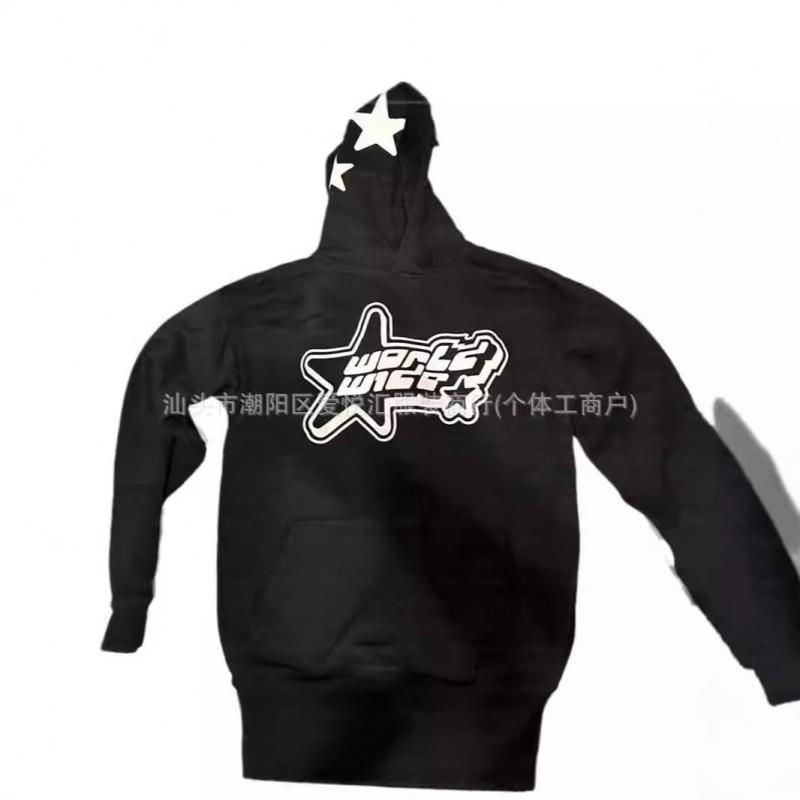Мужской комплект streetwear: Худи с винтажной стиркой и принтом звезды, свободные брюки