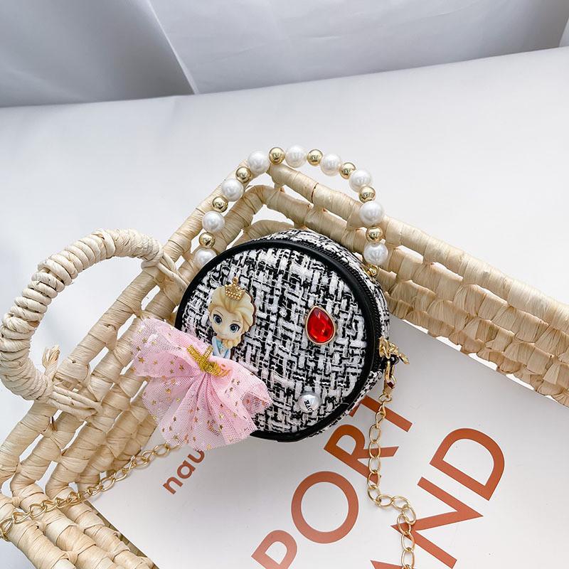 Бантик Принцесса Жемчужный Цветочный Дизайн Детский Кошелек Девочка Ручная Сумка Кроссбоди