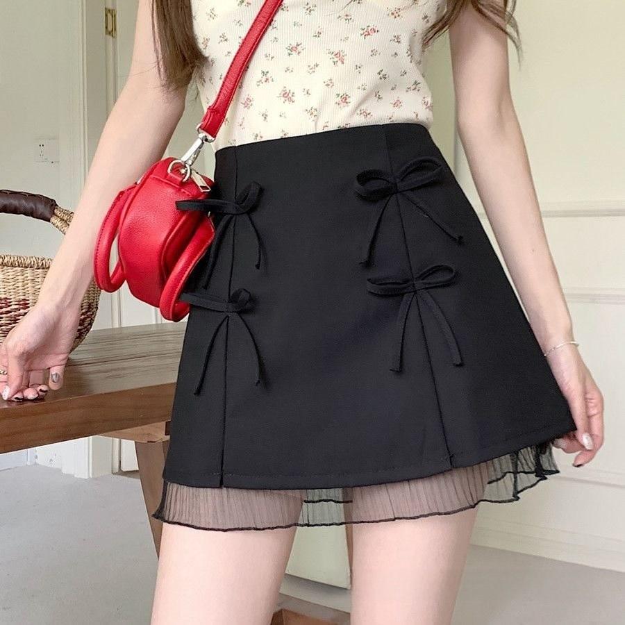 Private Fashion Short Skirt With Lace Patchwork High Waist For Plus Size Women