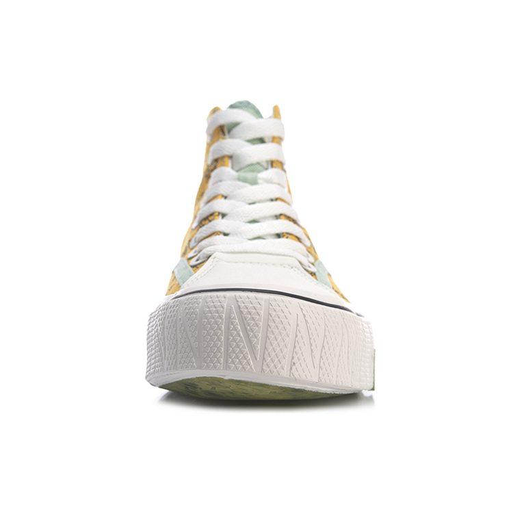 LINE FRIENDS x Li Ning Удобные износостойкие Покрывающие Высокие кеды Женские Желтые AGCQ594-1