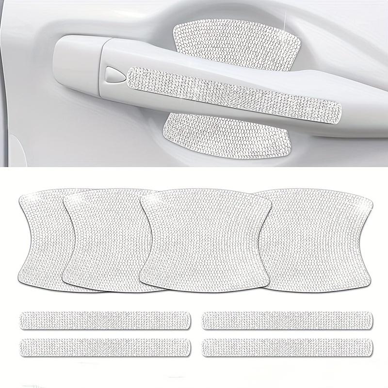 8 шт. Золотые блестящие наклейки для защиты ручек дверей автомобиля, хрустальные стразы, блестящая наклейка для защиты от царапин на чашки ручек дверей автомобиля, универсальная