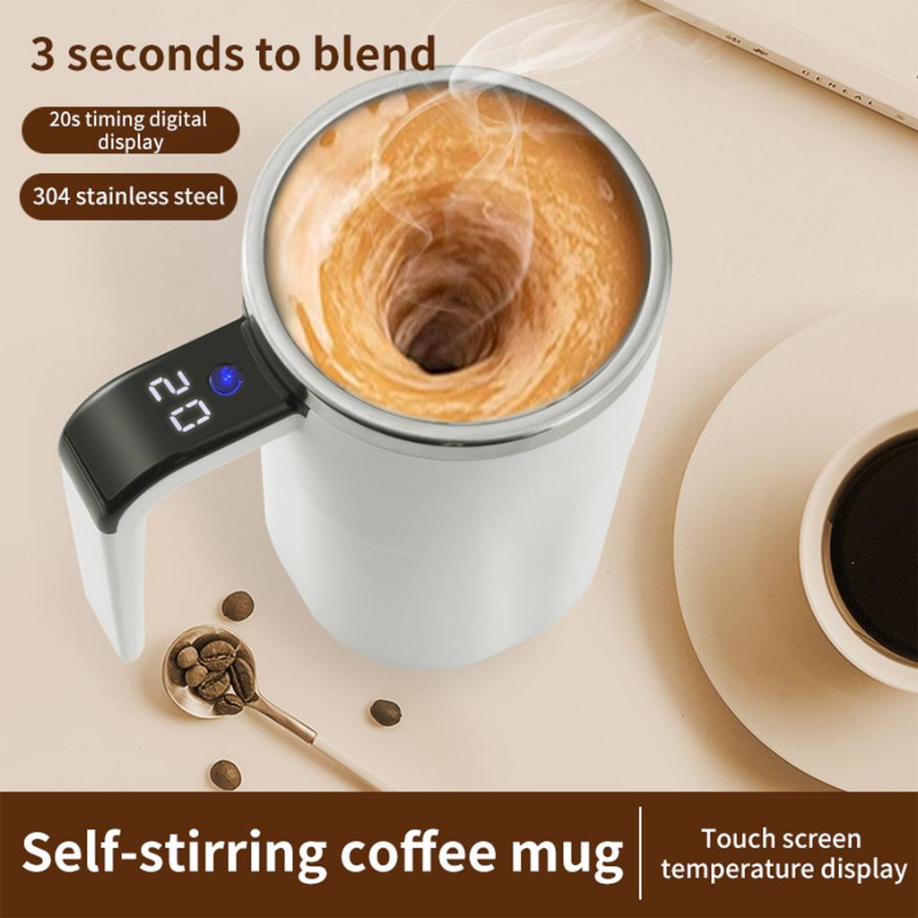Self Stirring Mug Auto Magnetic Coffee Mug Stainless Steel Travel Coffee Mug Suitable for Coffee Milk Cocoa and Other Beverages