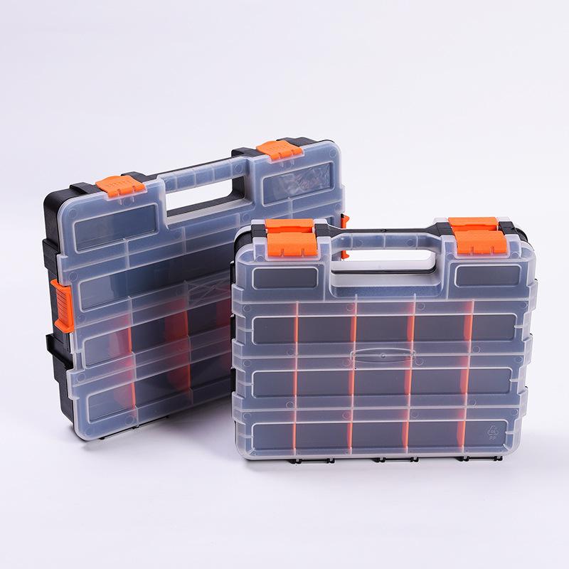 Single/Double Sided Hand-Held Plastic Hardware Tool Accessory Box,Electronic Component Classification Box, Parts Box,Storage Box