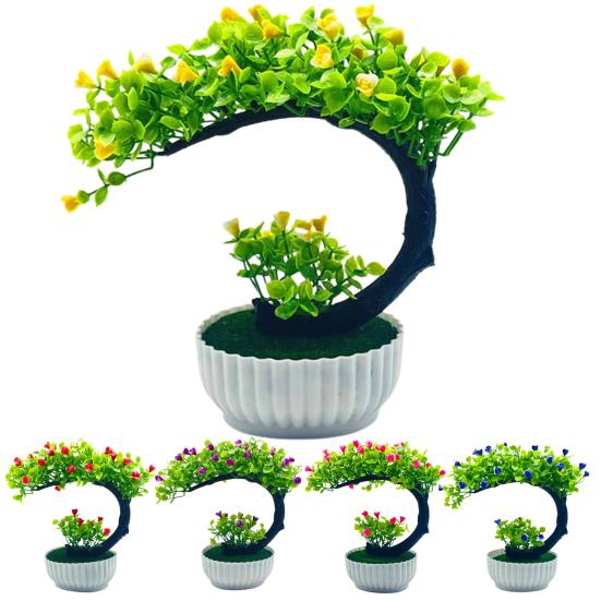 Поддельный бонсай романтический не требующий полива пластиковый красивый искусственный цветок бонсай с горшком