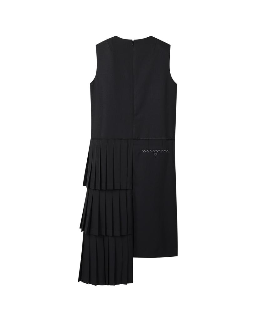 Recorde Pleats Layered Sleeveless Dress Rqdaa25540Bkx
