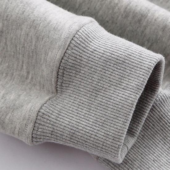 Men Fall Winter Hoodie Thick Fleece Lined Hooded Long Sleeves with Pockets Solid Color Loose Elastic Cuffs Drawstring Jacket Couple Sport Coat