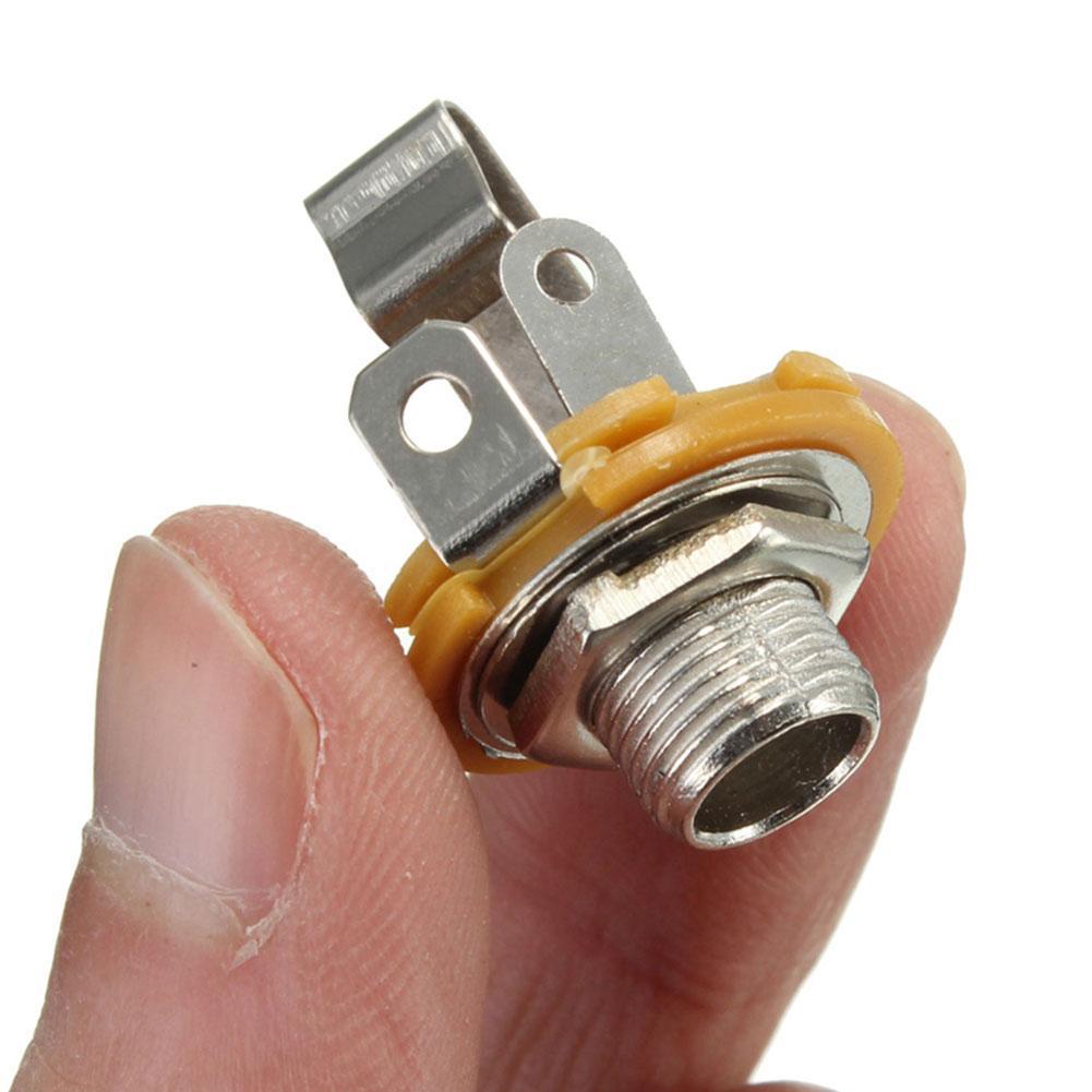 10 Pcs 1/4 Inch 6.35mm Mono Socket Jack, Female Connector Panel Mount Solder Type, Stable Connection No Loose Contact