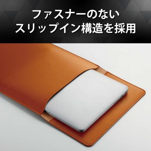 ELECOM Computer Case PC Case [Desk Mat x Leather Case] Vertical 14 Inch Case Camel BM-IBSVD14CA