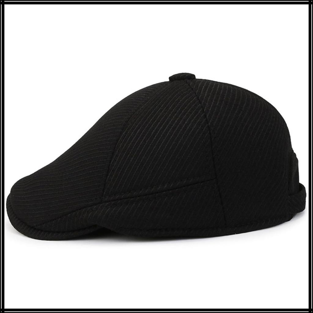 Кепка с холодной простой CZA385 [Белый Клык] Шапка, Наушники, Защита, Дизайн, На открытом воздухе, Стильная, Мужская, (черный)