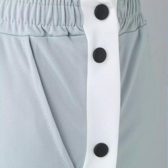 Sports Trousers Stylish Mid-Rise Lightweight Sports Trousers Basketball Training Side Button Sweatpants Jogging Trousers Streetwear