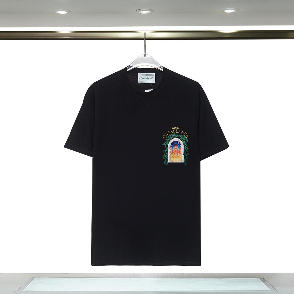 Casablanca 23 spring and summer new fantasy gate starry sky castle casa letter logo short-sleeved couple T-shirt