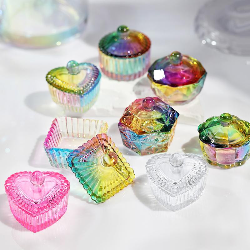 Aurora Colorful Nail Art Стеклянная щетка для чистки стеклянного стакана для пудры, ручка для мытья посуды, чаша с крышкой, держатель для маникюра, салонный инструмент
