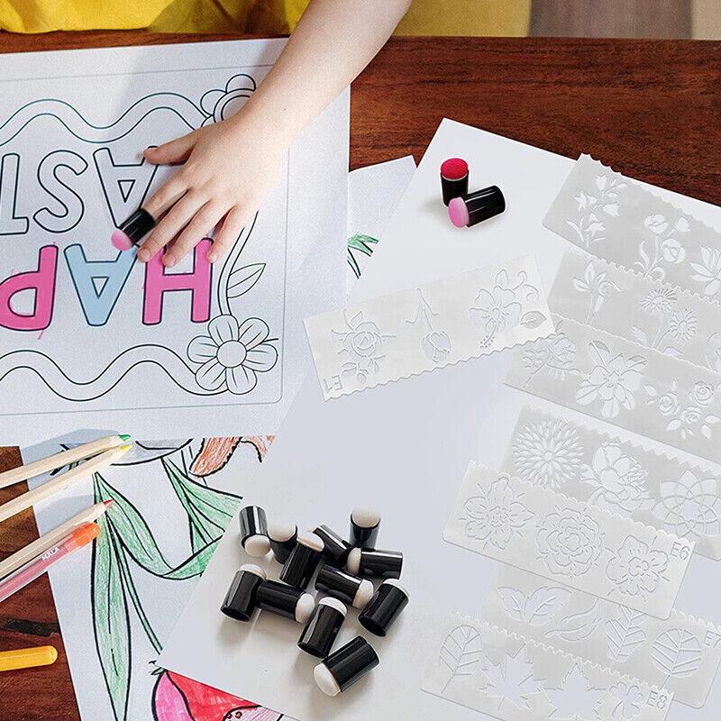 10 шт., кисти, губка для пальцев, набор для рисования пеной, штамповка, сделай сам, живопись