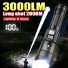 Super Powerful Portable Torch Strong Light Long Range Flashlight High Power USB Rechargeable Flashlight Camping Fishing Lantern