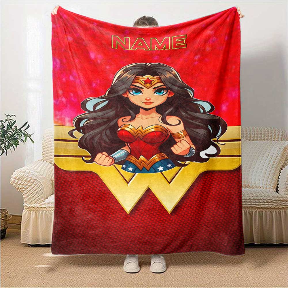 Warner Bros. Films (22) Personalized Text Blanket Cozy Personalized Blanket Comfortable Versatile for Couch Office Chair Seaside Nap for All Occasions
