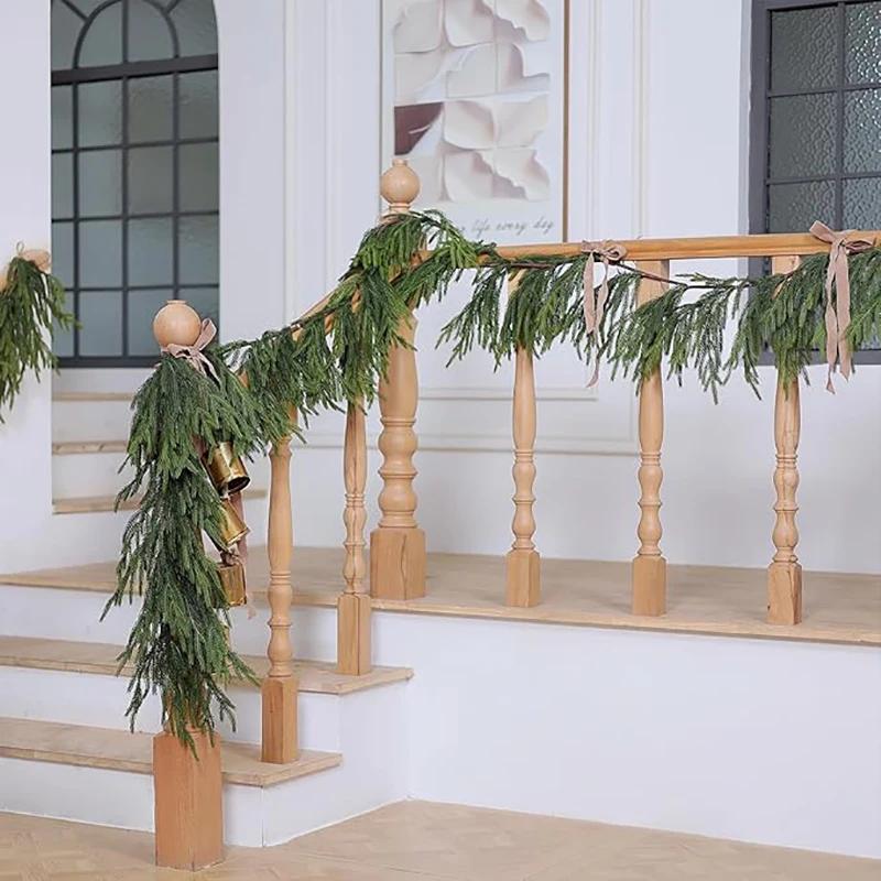 1.5/1.8/2.7 Meter Christmas Pine Tree Decoration Emulate Norfolk Tree Leaves Staircase Fireplace Decoration Christmas Decoration