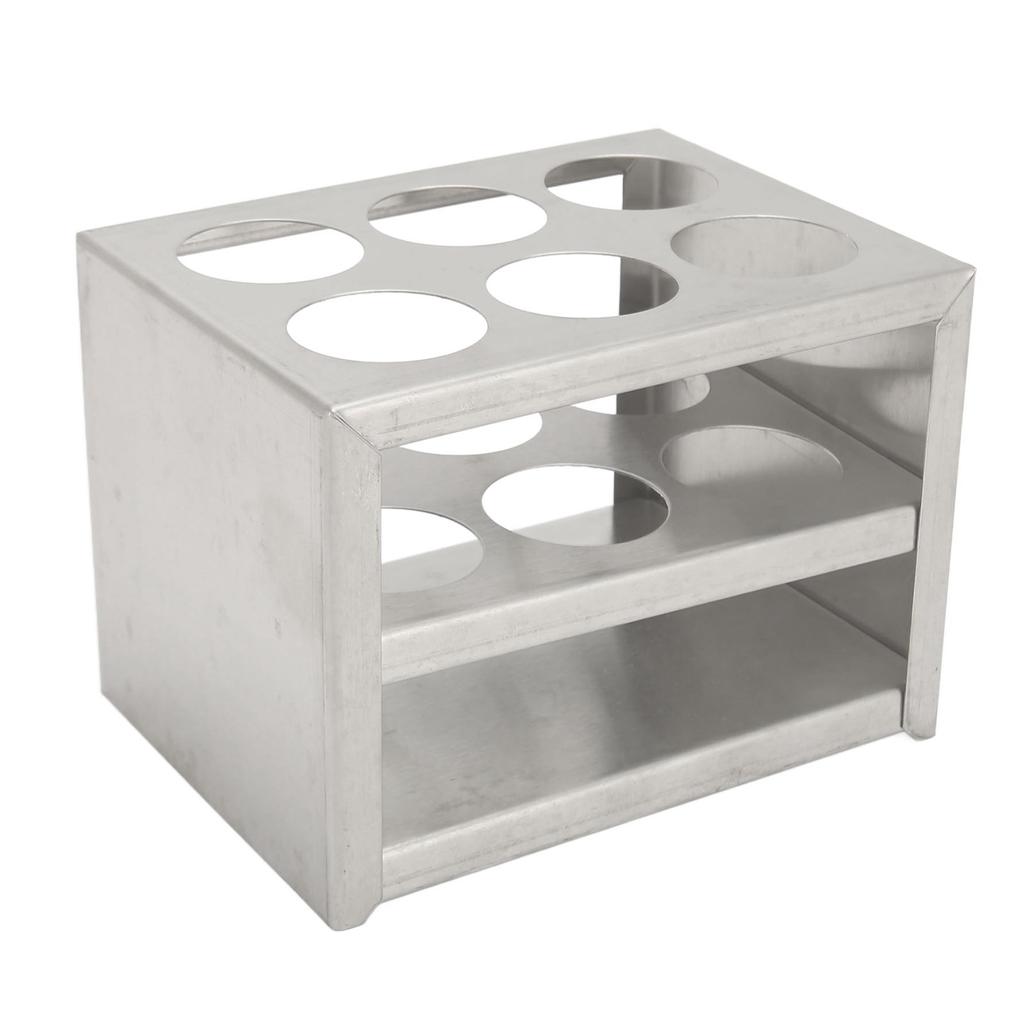 Металлический штатив для пробирок, 6 отверстий, 1,18 дюйма, прочный, 3 яруса, держатель для центрифужных пробирок из нержавеющей стали для лаборатории