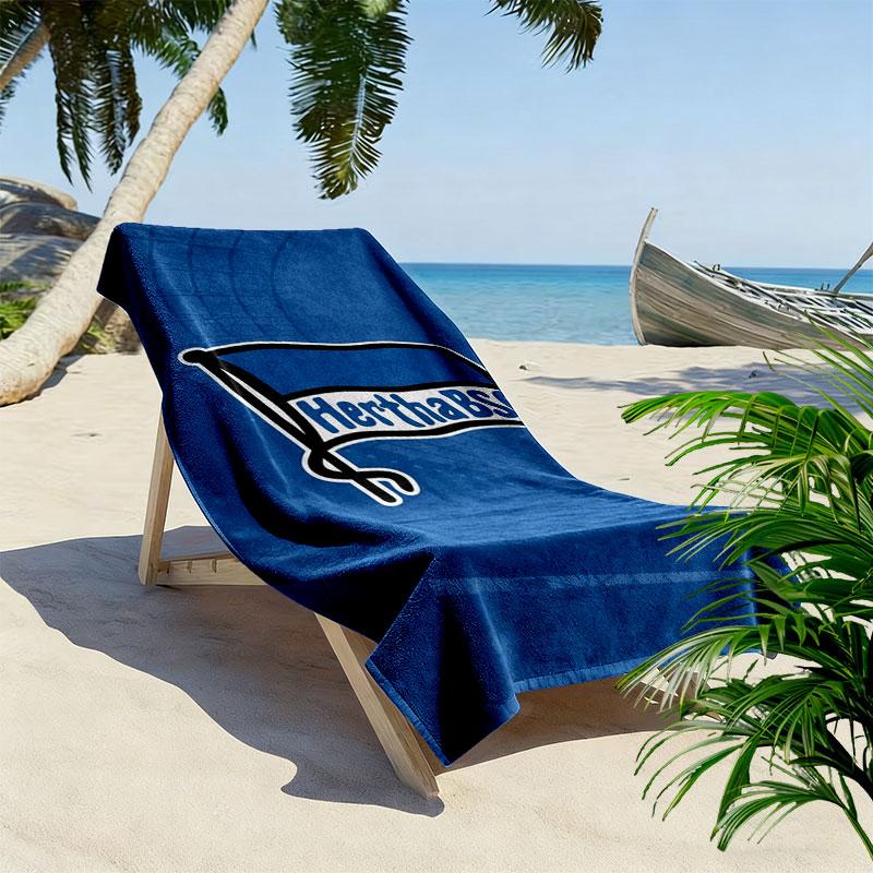 Пляжное полотенце Hertha BSC, Большое, Мягкое, Быстросохнущее, для Пляжа, Кемпинга, Плавания