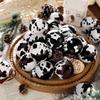 12/24Pcs Cow Print Ball Christmas Tree Ornaments Shatterproof 6CM Christmas Ball DIY Western Cowboy Xmas Tree Hangings Pendant