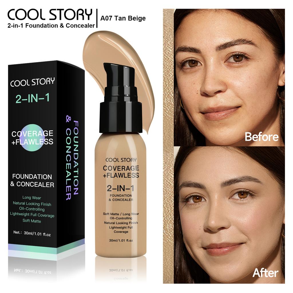 Жидкая тональная основа с полным покрытием, с контролем жирности, быстросохнущая, стойкая, не смываемая и цветостойкая основа