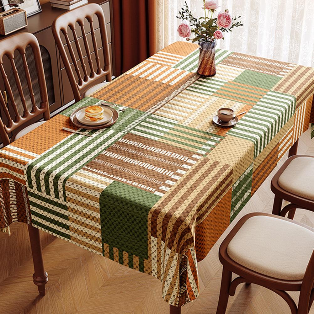 Heavyweight Wrinkle Resistant PVC Tablecloth 32x48 Inch Suitable for Dining and Party Tables Machine Washable and Long Lasting