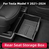 Ящик для хранения под сиденьем для Tesla Model Y 2021~2024 Органайзеры для центральной консоли Контейнеры Сумка для переднего и заднего сидений Поддон для мусора Аксессуары