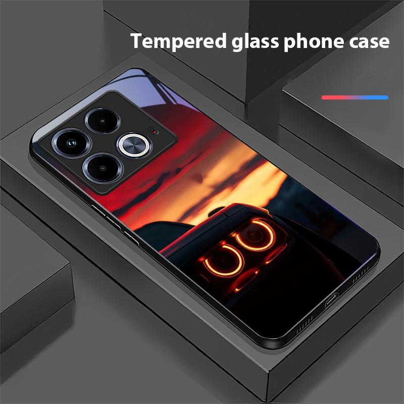 Черный Яблочный Камень Для Infinix Note 40 4G 30i 12 G96 Smart 8 Hot 9 Play 10 11S 12 20i 50 Pro Plus 5G Чехол для телефона из закаленного стекла