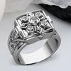 Men Ring Box Shape with Lid Jewelry Geometric Flip Flop Finger Ring Birthday Gifts