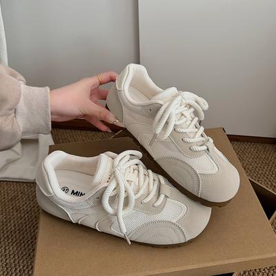 Серия туфель B3506 Puff/Латексные стельки Голова манго Маленькие белые туфли Женские кеды Dexun Shoes 2025 Новые Популярные