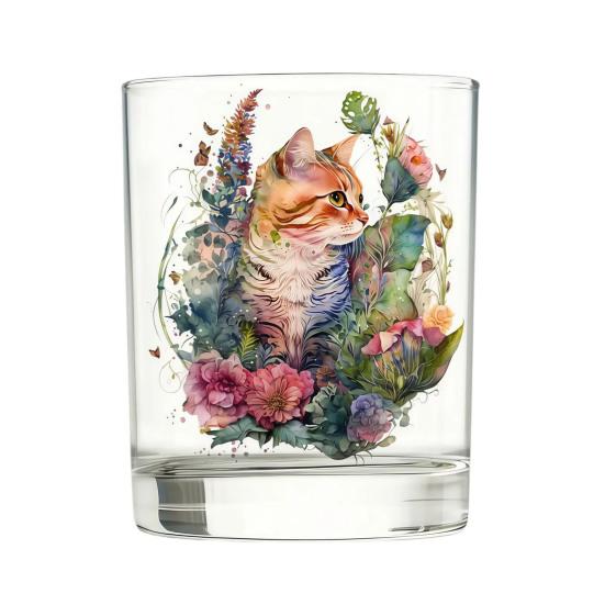 Милая кошка, Цветочное стекло, Стакан для сока и кофе, Кружка для молочного чая, Художественная кофейная кружка для виски для домашнего бара, Подарок для любителей кошек