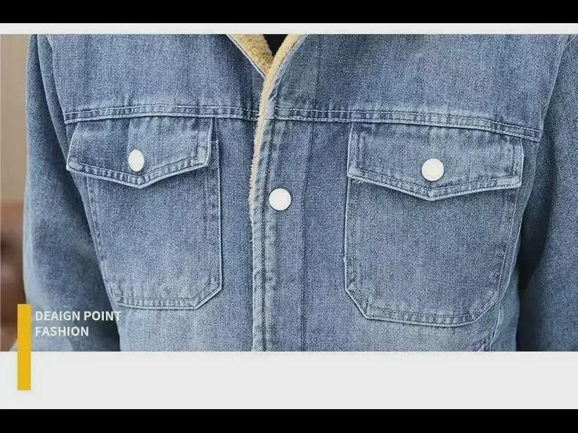 Men's Winter Lambskin Denim Jacket - Thick, Loose, Korean Style