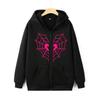 Spider Web Print Y2K Zipper Sweatshirt Streetwear Vintage Autumn Unisex Zip-up Hoodie Harajuku Fashion Spider Graphic Zip Hoody